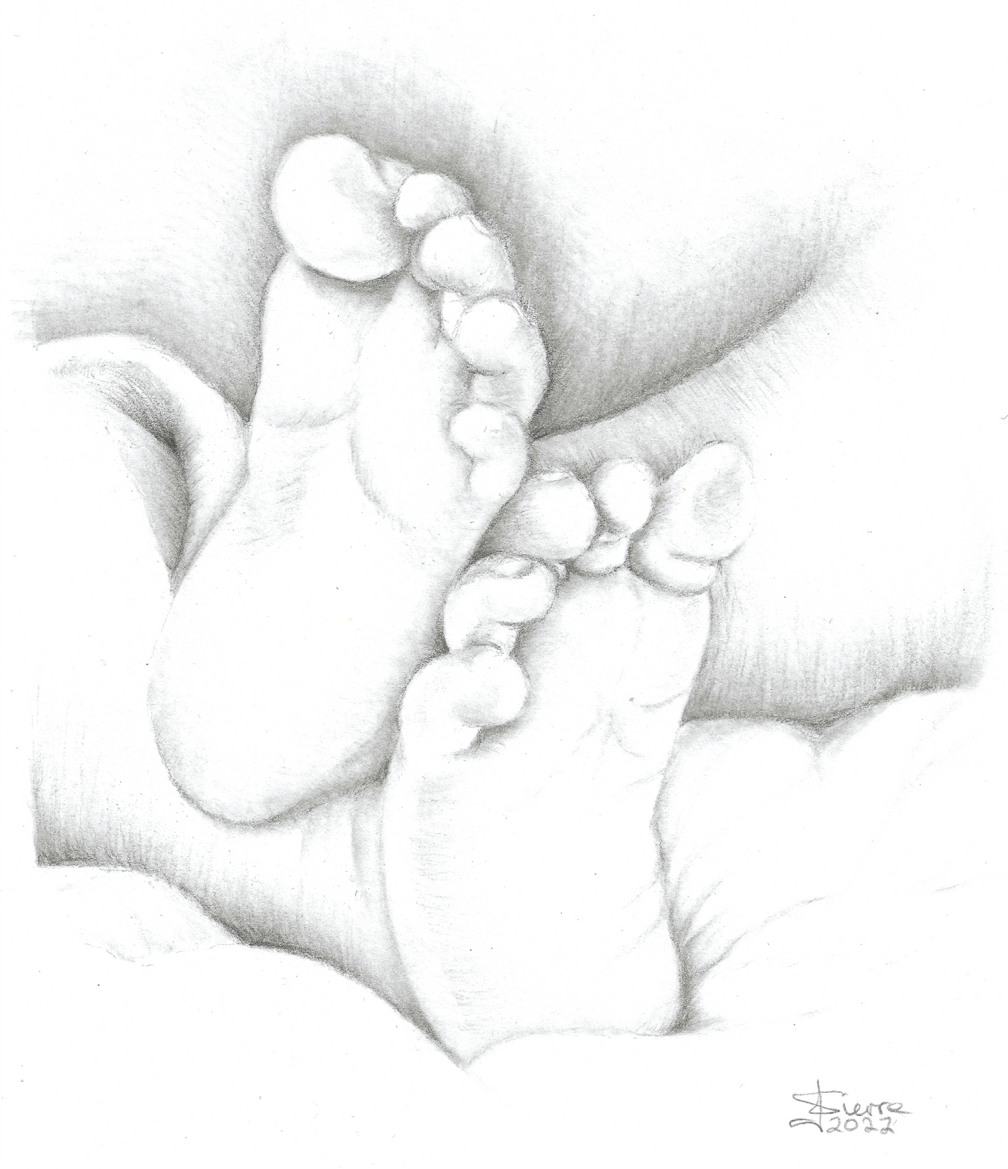 Pack of 5 Square High Quality Greetings Cards - Baby Feet