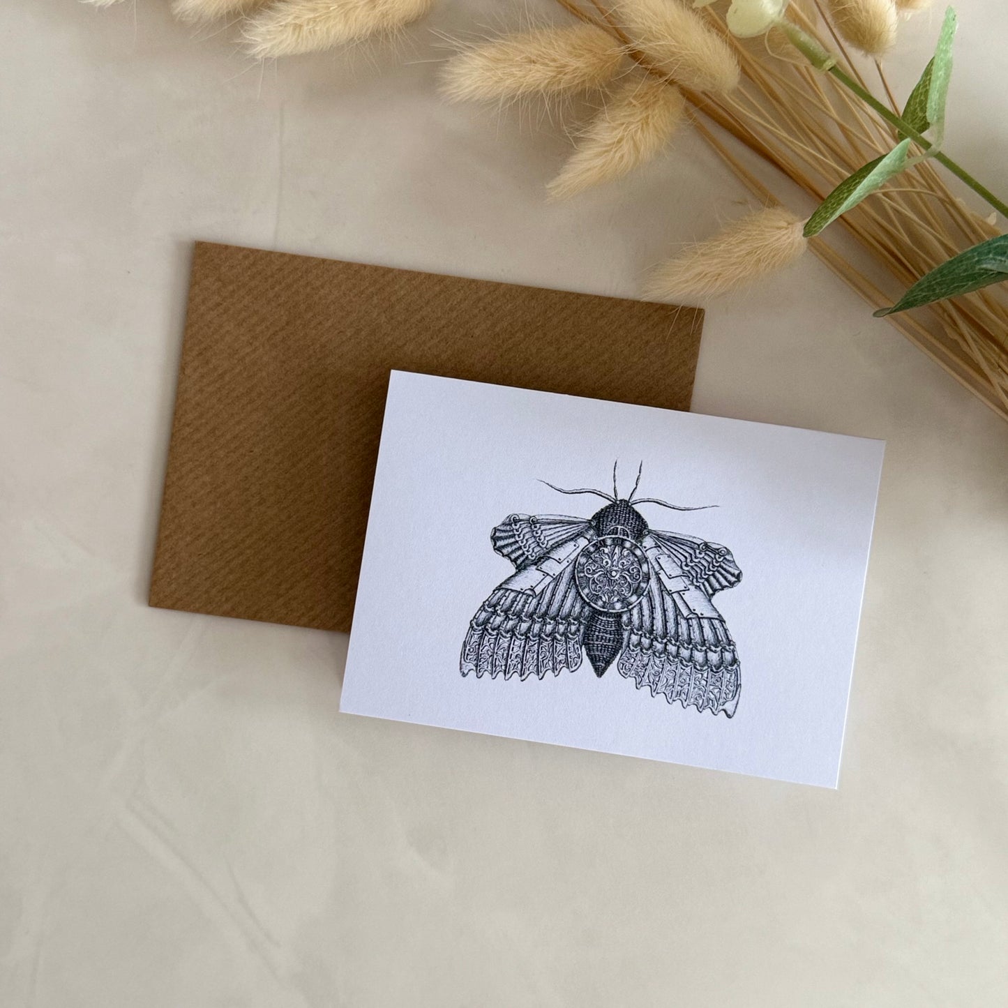 Pack of 5 A7 High Quality Note Cards | Gift Cards - Steam Punk Moth