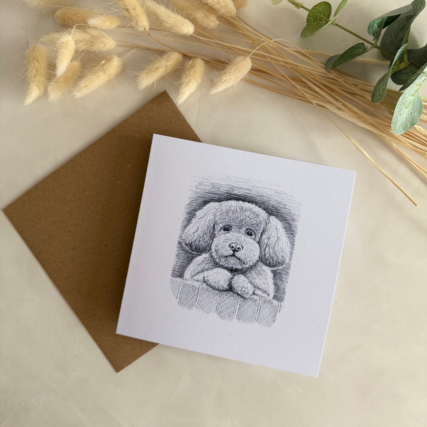 Pack of 5 Square High Quality Greetings Cards - Reggie