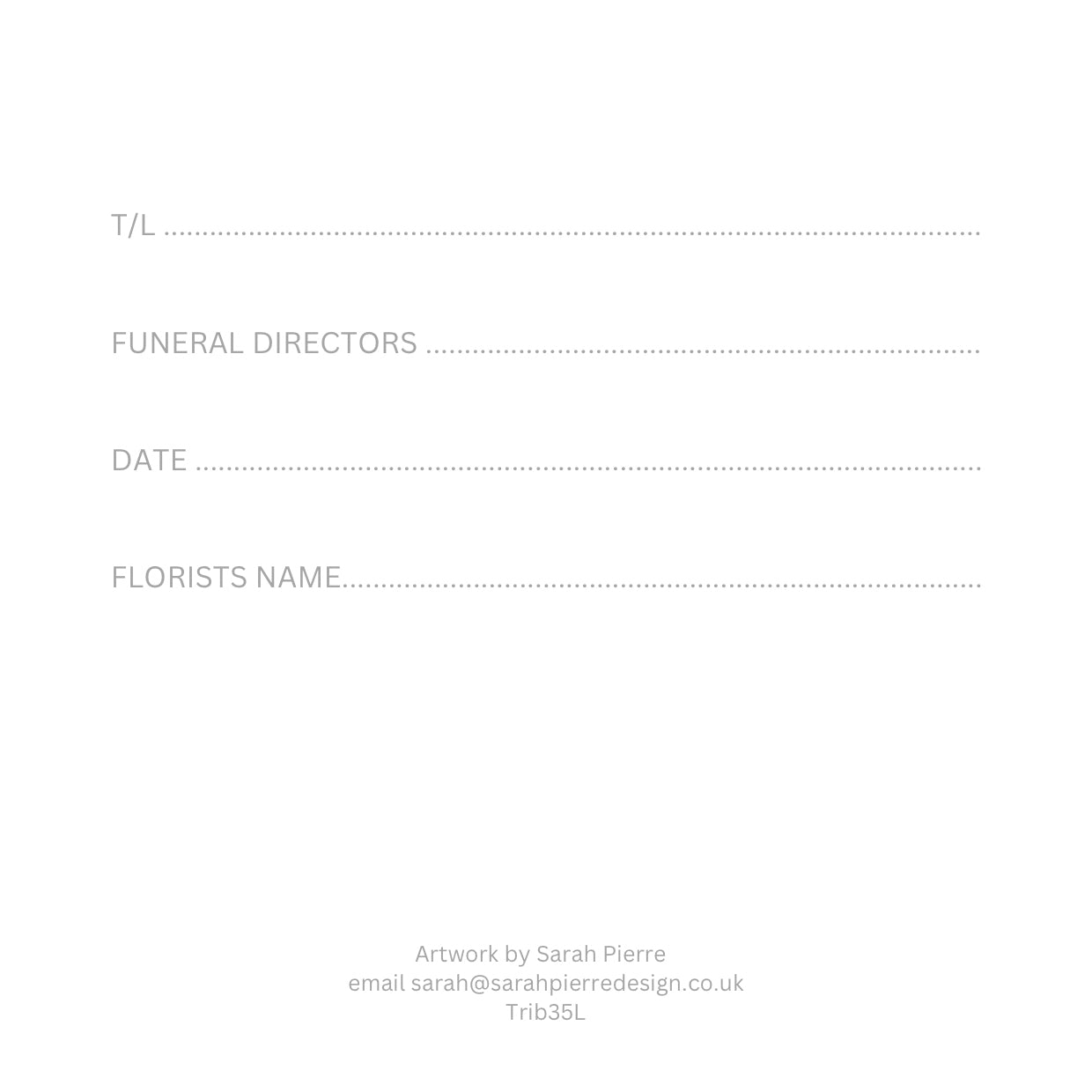 Pack of 5 High Quality Floral | Funeral Tribute Cards - Sleep Tight Little One - Baby Feet